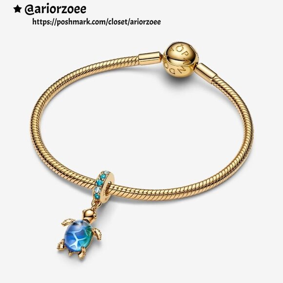 Pandora Sea Turtle Murano Glass Dangle Charm|Pendant - Picture 2 of 2